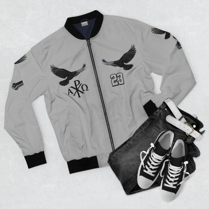 Faithful Guardians – Cross & Crows Men’s Bomber Jacket in Grey