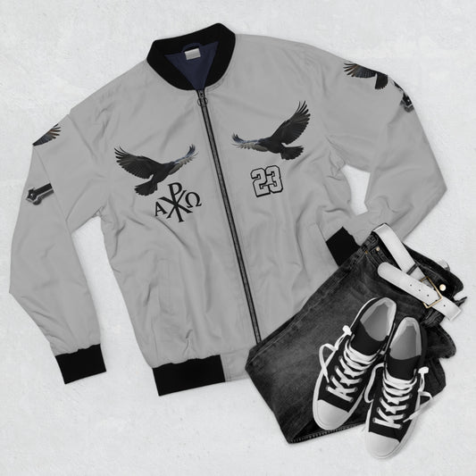Faithful Guardians – Cross & Crows Men’s Bomber Jacket in Grey