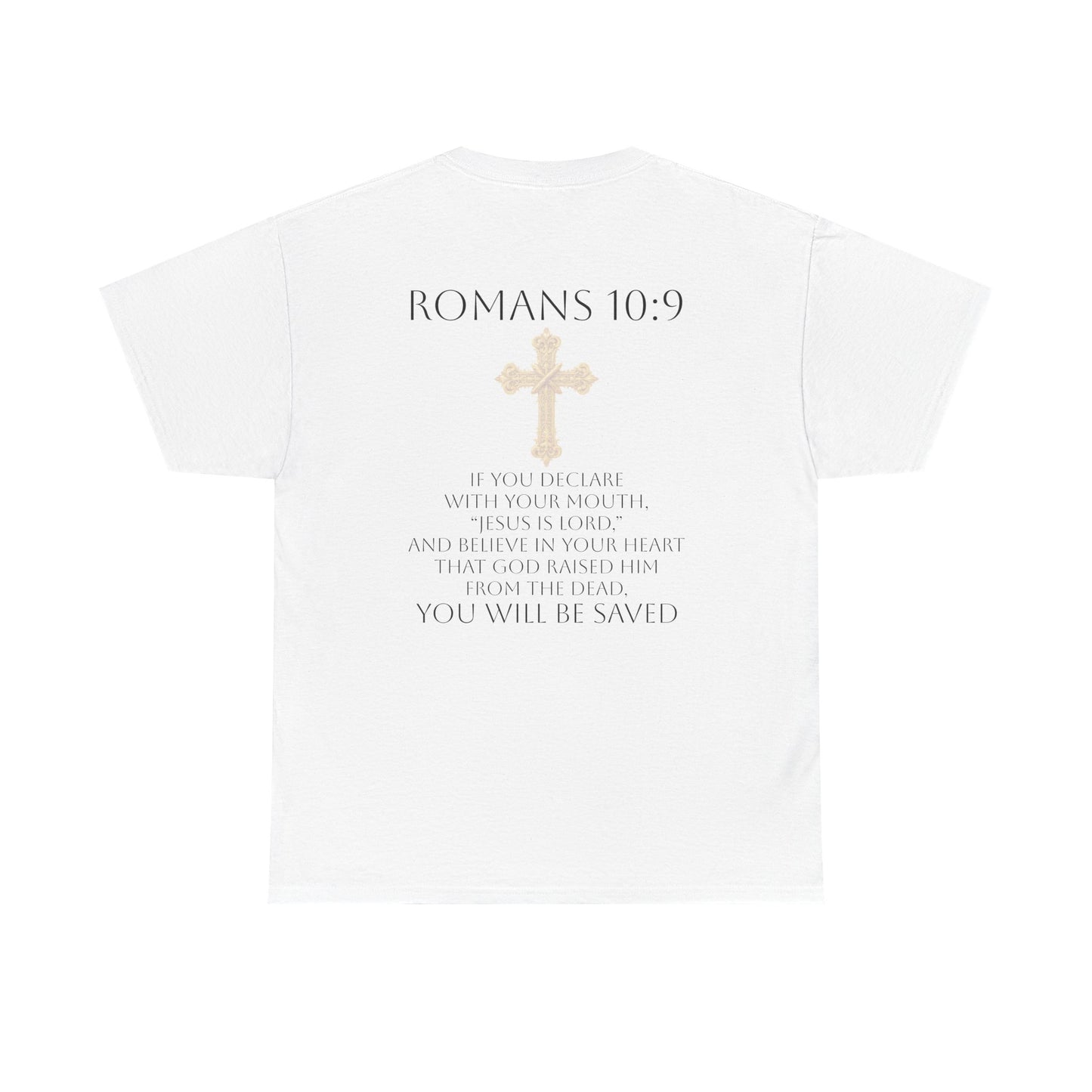Speak It. Believe It. Saved. – Women’s Jesus Is Lord Tee (Romans 10:9) (White Lettering)