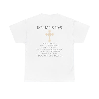Speak It. Believe It. Saved. – Women’s Jesus Is Lord Tee (Romans 10:9) (White Lettering)