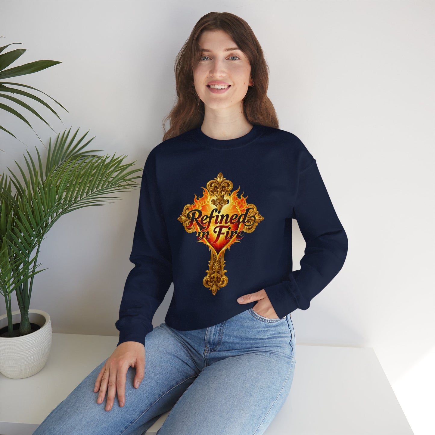 Refined in Fire - Women's Ornate Christian Sweatshirt
