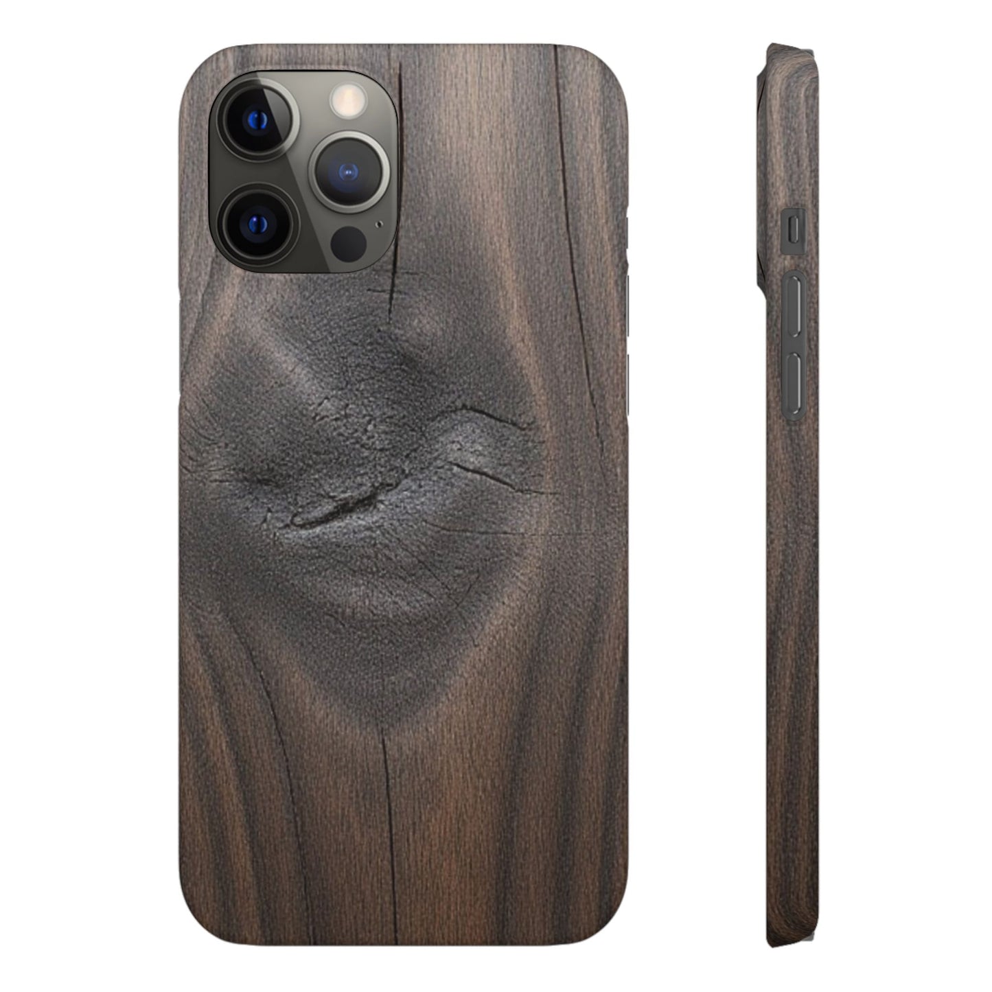 iPhone Snap Case – Dark Wood Grain Design