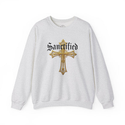Sanctified Women's Gothic Cross Sweatshirt – Elegant Faith Wear