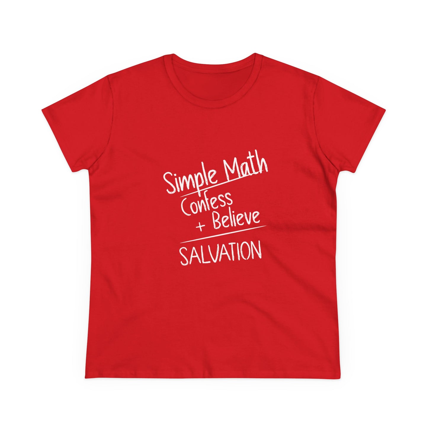 Simple Math Women’s T-Shirt – Bold Faith (White Chalk)
