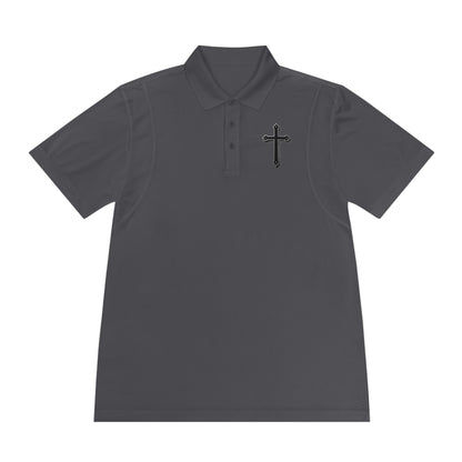 Men’s Black Cross Polo Shirt – Classic Faith-Inspired Style