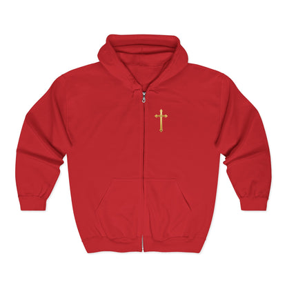 Sanctified Women's Gothic Cross Zip-Up Hoodie – Faith & Comfort