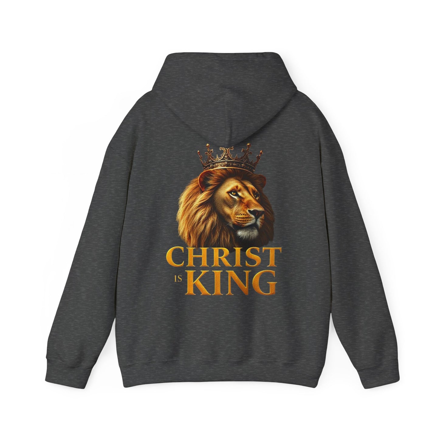 Alpha & Omega Power – Men’s Hoodie with Crowned Lion and Gold Cross