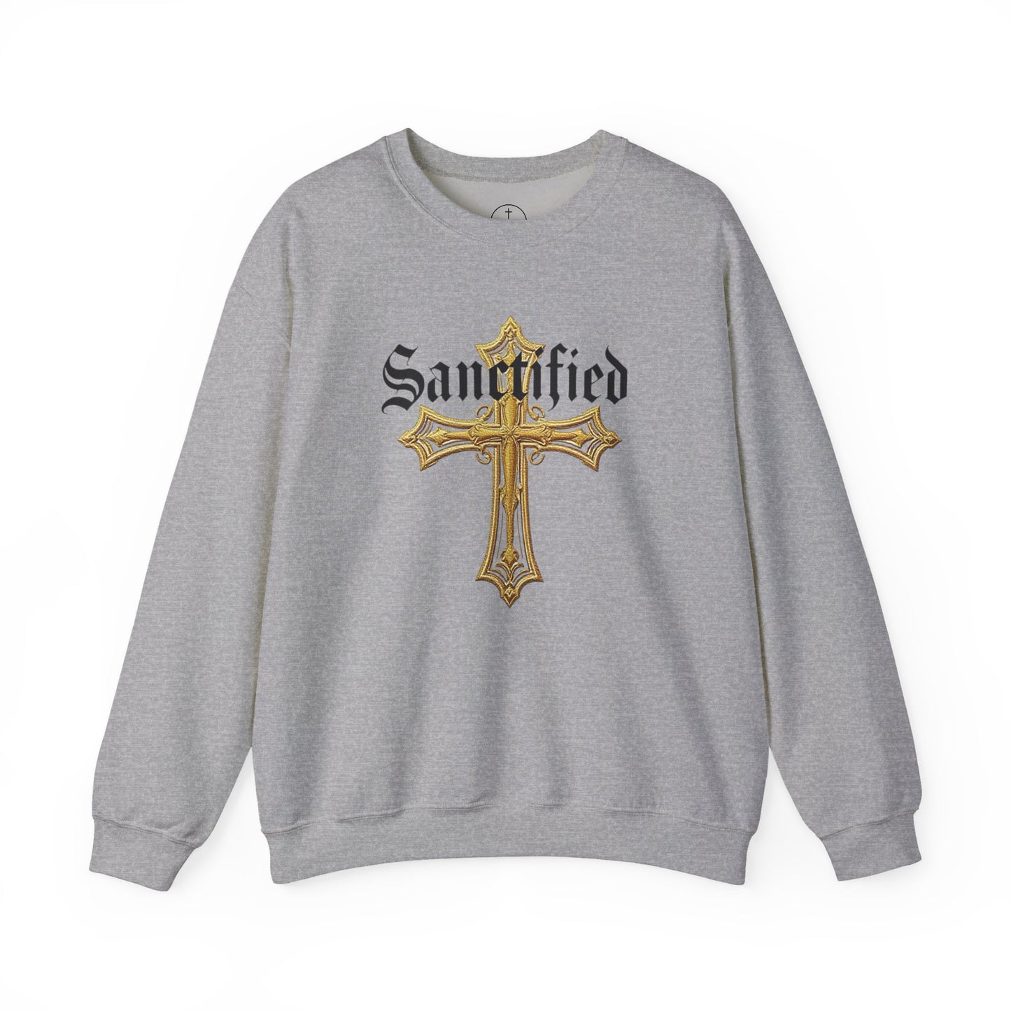 Sanctified Men's Gothic Cross Sweatshirt – Bold Christian Comfort