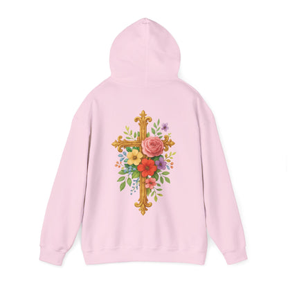 Floral Cross Women’s Hoodie – Wrapped in His Love