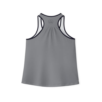 Floral Cross Women’s Christian Tank Top in Grey – Beauty in the Power of the Cross