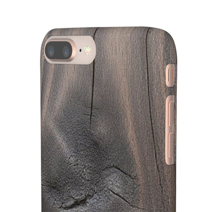 iPhone Snap Case – Dark Wood Grain Design