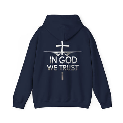 In God We Trust | Men’s Christian Hoodie with Back Design Print