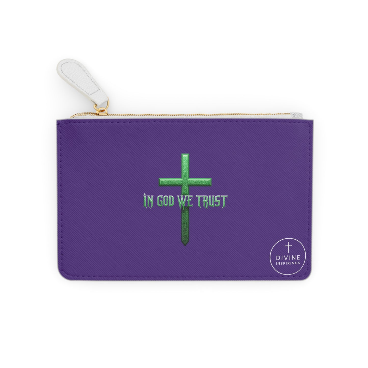 “Fortified Faith” | Women’s Mini Clutch in Purple – In God We Trust