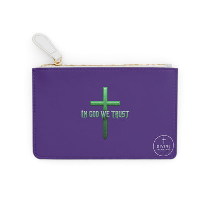 “Fortified Faith” | Women’s Mini Clutch in Purple – In God We Trust