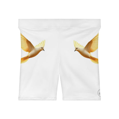 Golden Dove Women’s Biking Shorts – Spirit of Peace and Power