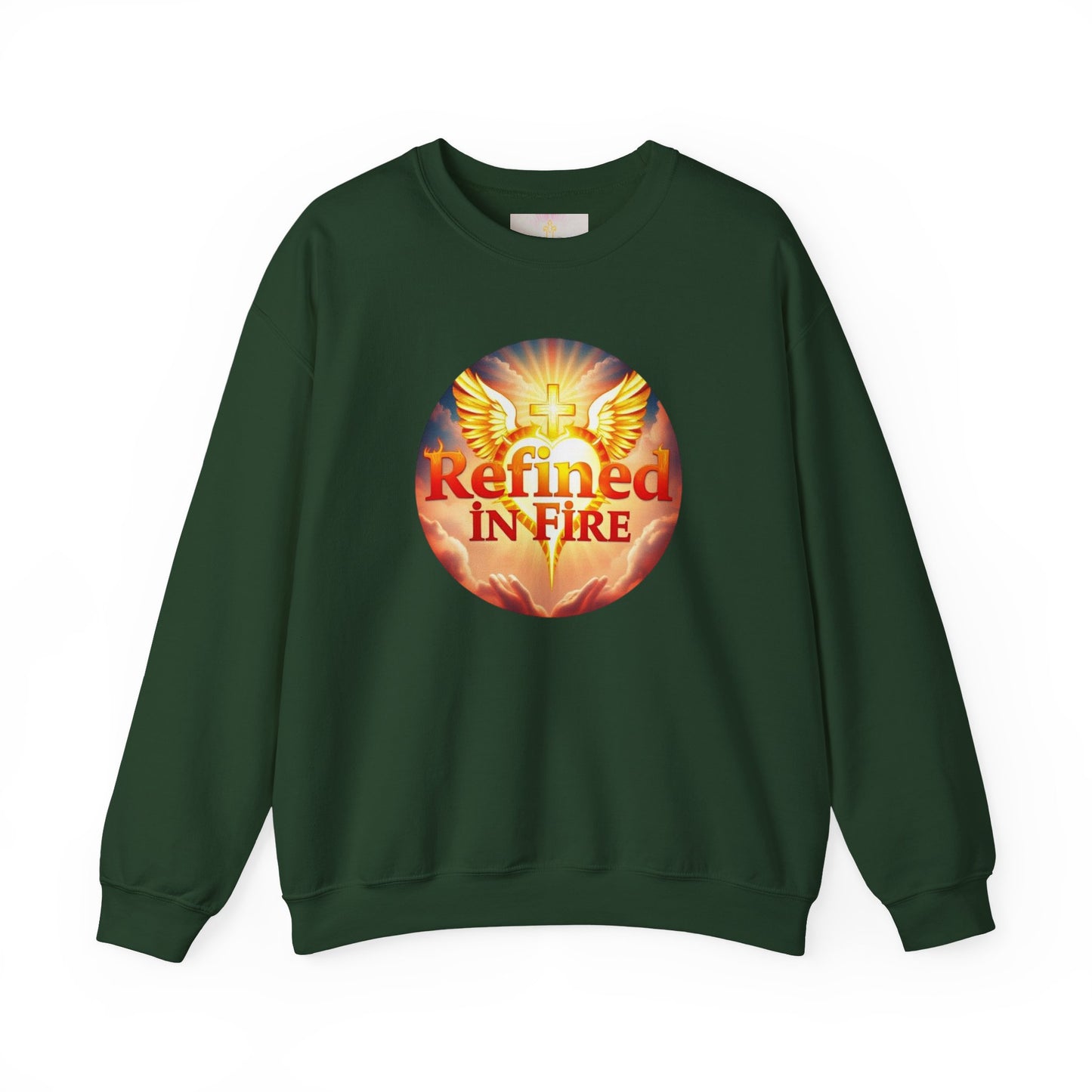 Men’s “Refined in Fire” Christian Sweatshirt – Bold Flame Design Pullover