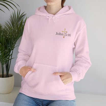 Saved Women’s Hoodie – Christian Faith Hoodie with Cross & John 3:16