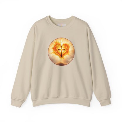 Women’s Sacred Heart Christian Sweatshirt – Symbol of Divine Love Pullover
