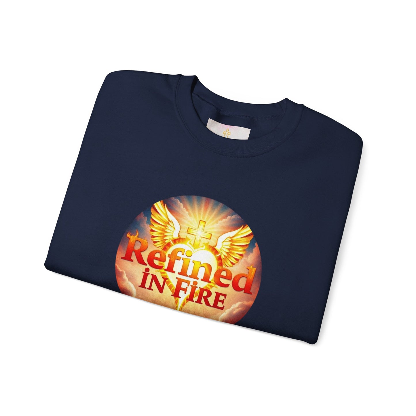 Women’s “Refined in Fire” Christian Sweatshirt – Bold Flame Design Pullover