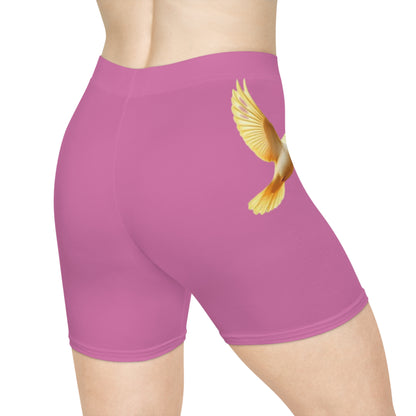 Golden Dove Women’s Biking Shorts in Pink – Spirit of Peace and Power