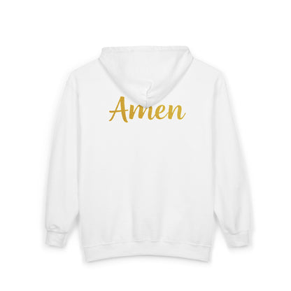 Amen in Motion – Women’s Zip-Up Hoodie (Black Logo)