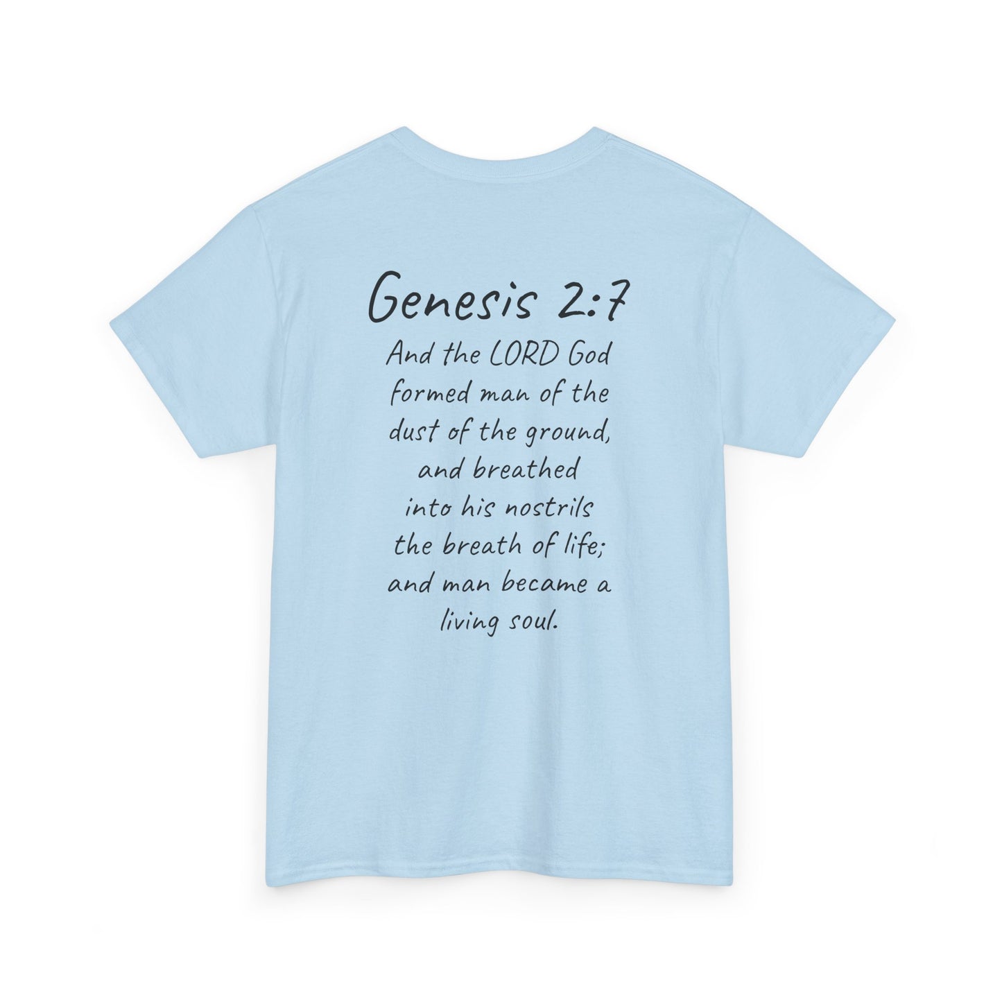 Formed from the Dust | Men’s Christian T-Shirt with Genesis 2:7 (Dark Lettering)