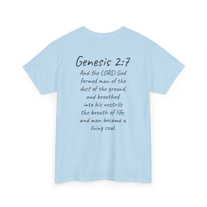 Formed from the Dust | Men’s Christian T-Shirt with Genesis 2:7 (Dark Lettering)