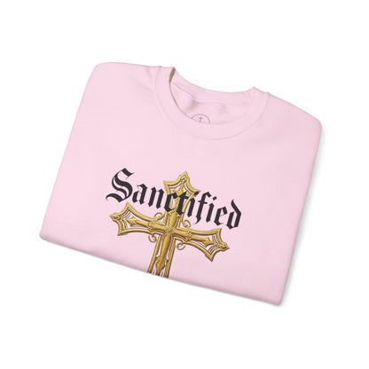 Sanctified Women's Gothic Cross Sweatshirt – Elegant Faith Wear