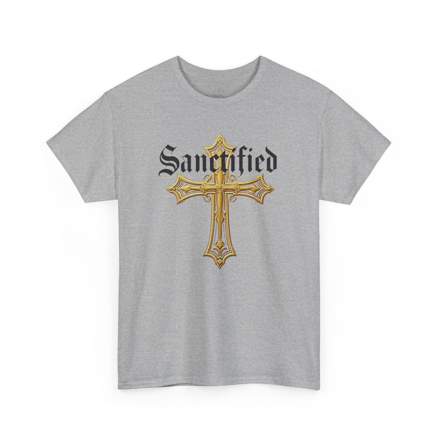 Sanctified Men's Gothic Cross T-Shirt – Faith in Bold Elegance