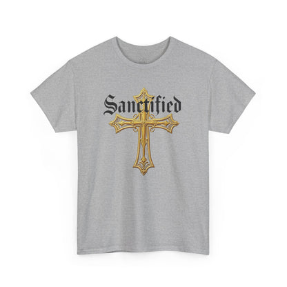 Sanctified Men's Gothic Cross T-Shirt – Faith in Bold Elegance