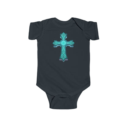 Heavenly Glow – Infant Short Sleeve Onesie with Radiant Cross
