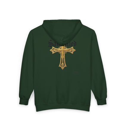Sanctified Women's Gothic Cross Zip-Up Hoodie – Faith & Comfort