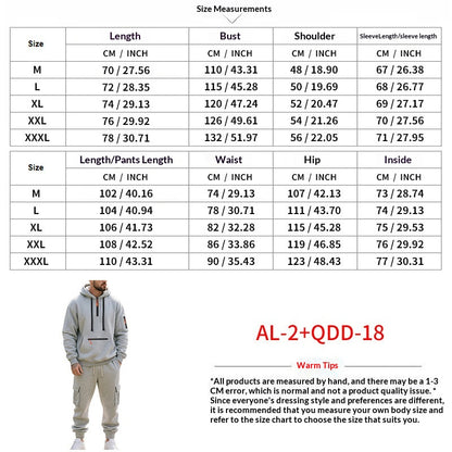 Chosen Warrior Men's Hooded Casual Sports Multi-Pocket Set