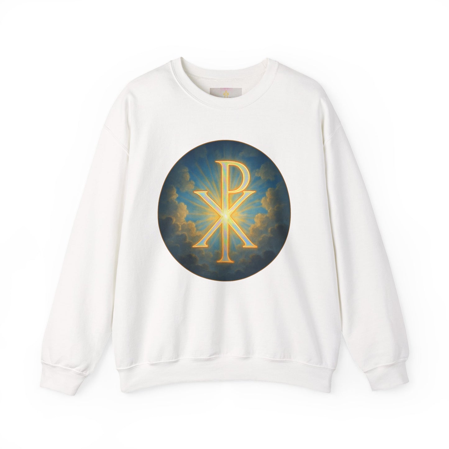 Men’s Christian Sweatshirt with Chi Rho – Classic Symbol of Faith Pullover