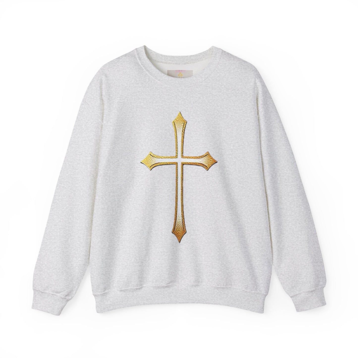 Men’s Gold Cross Sweatshirt – Bold Christian Faith Apparel