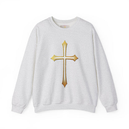 Women’s Gold Cross Sweatshirt – Christian Faith Apparel