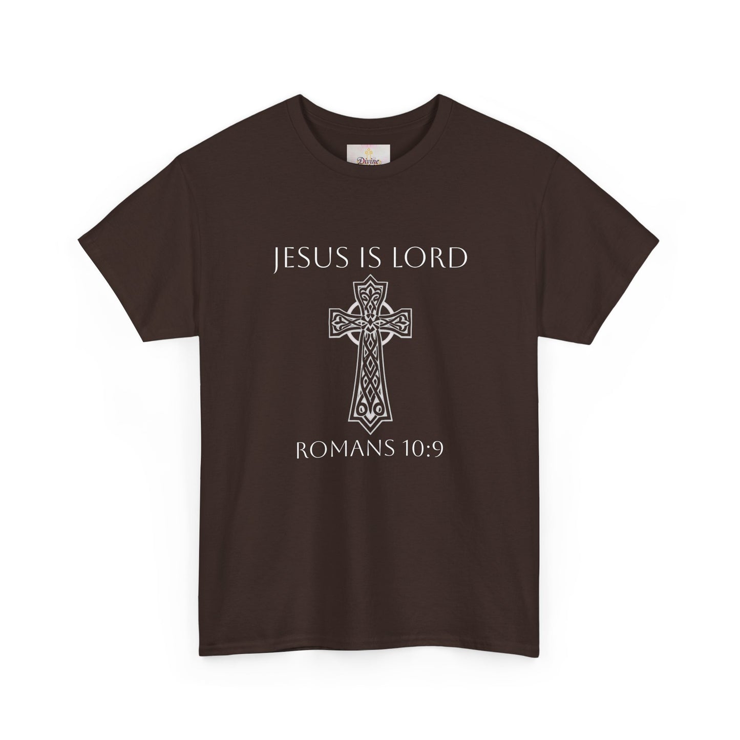 Women's Jesus is Lord Christian T-Shirt – Modern Cross Design (White Lettering)