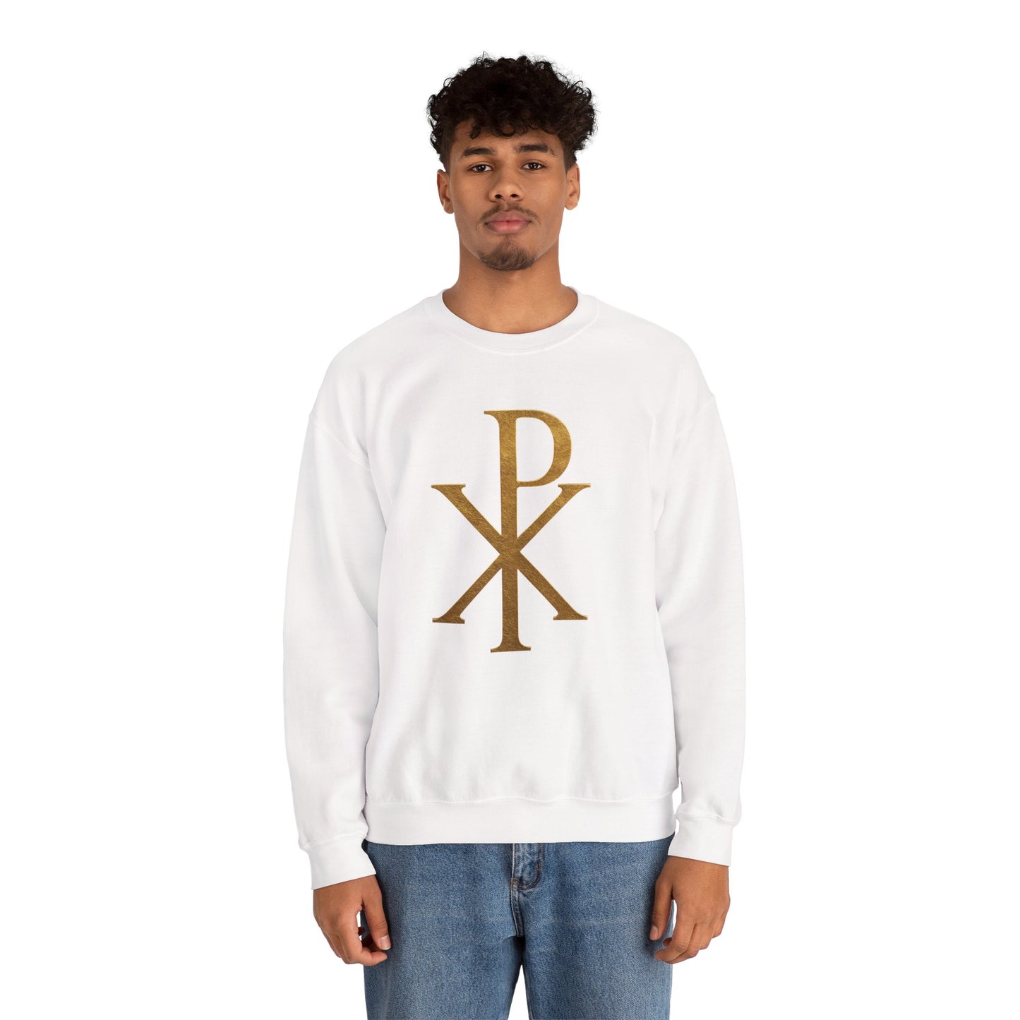 Chi Rho (Gold) - Men's Christian Sweatshirt