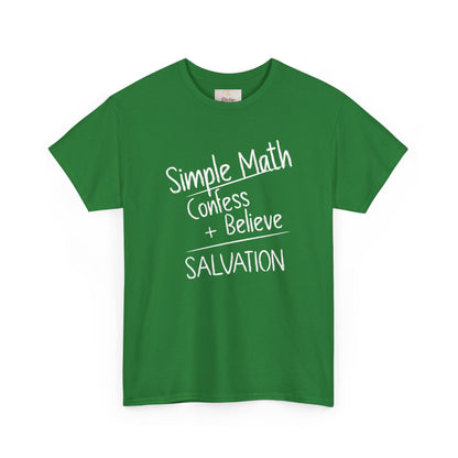 Simple Math of Salvation Men’s T-Shirt – Bold Faith (White Chalk)
