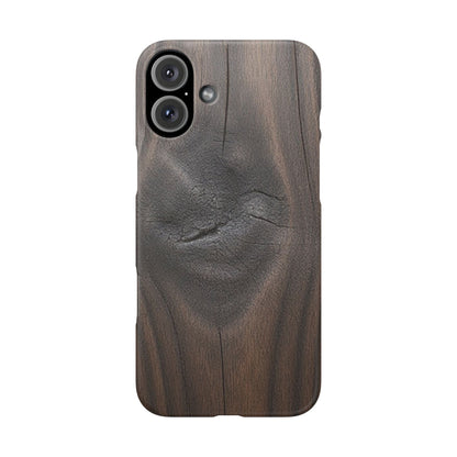 iPhone Snap Case – Dark Wood Grain Design