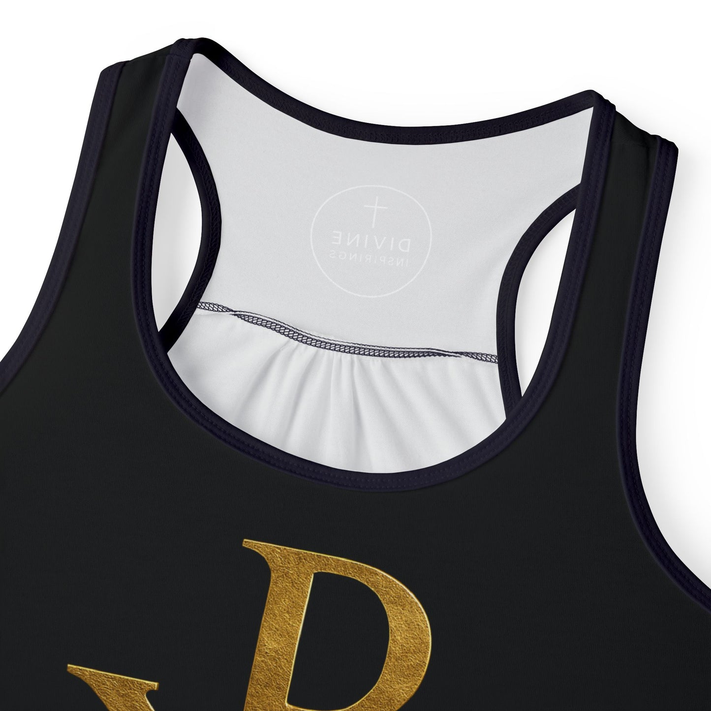 Chi Rho Women’s Christian Tank Top in Black  – Symbol of Victory in Christ
