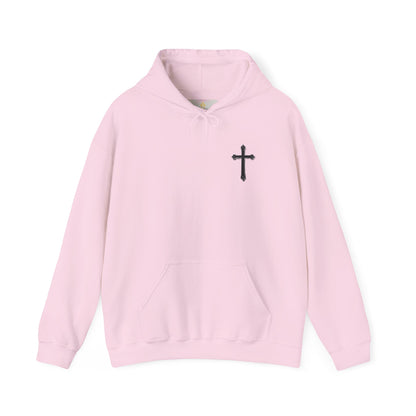 Warrior’s Black Cross Women’s Hoodie – Front & Back Christian Apparel | Ephesians 6:11