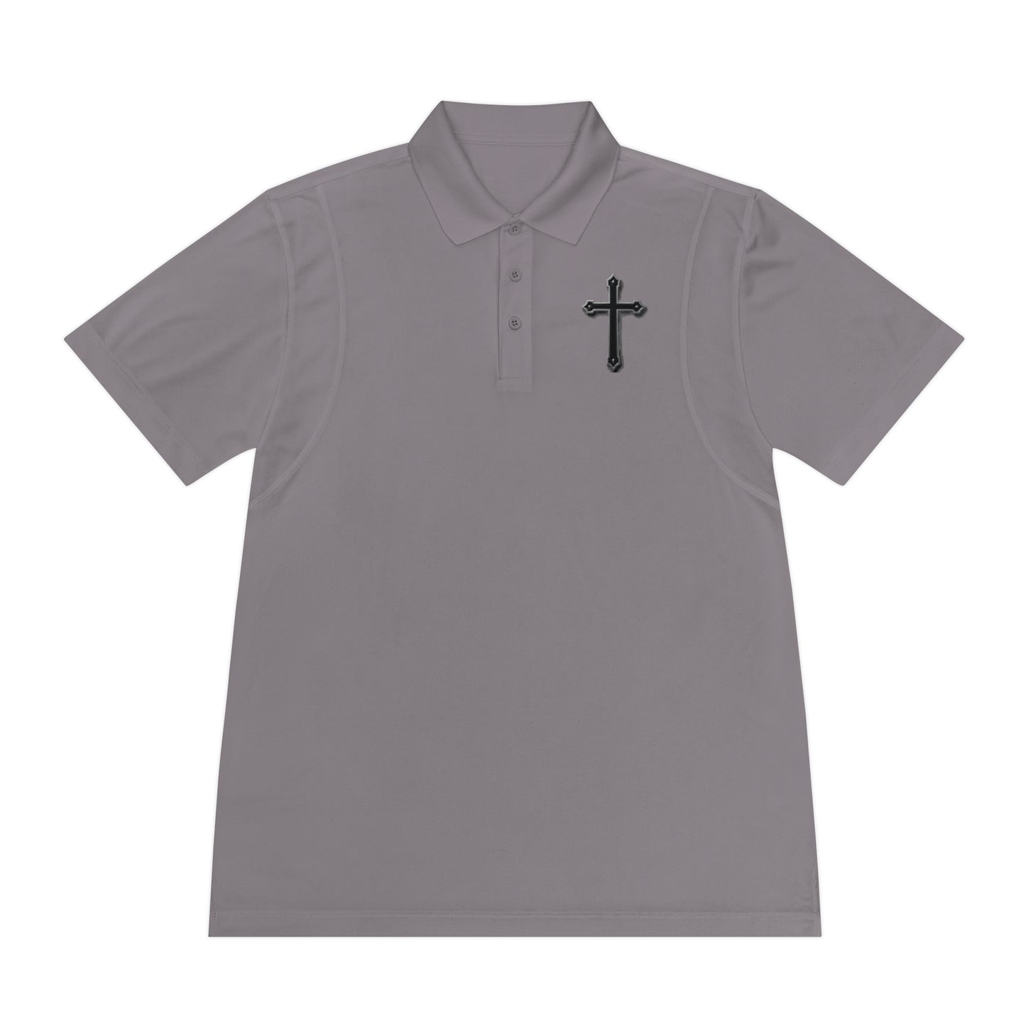 Men’s Black Cross Polo Shirt – Classic Faith-Inspired Style