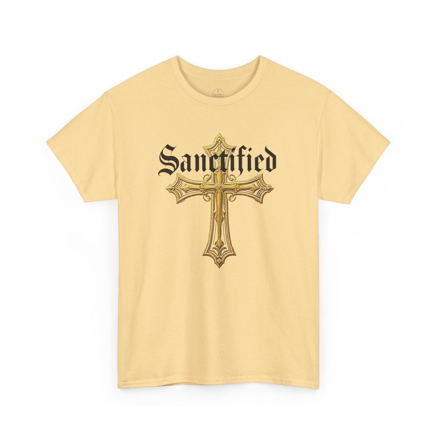 Sanctified Men's Gothic Cross T-Shirt – Faith in Bold Elegance