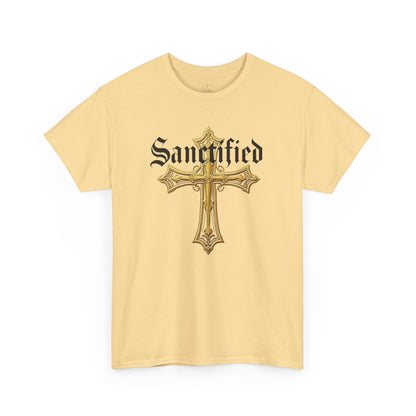 Sanctified Men's Gothic Cross T-Shirt – Faith in Bold Elegance