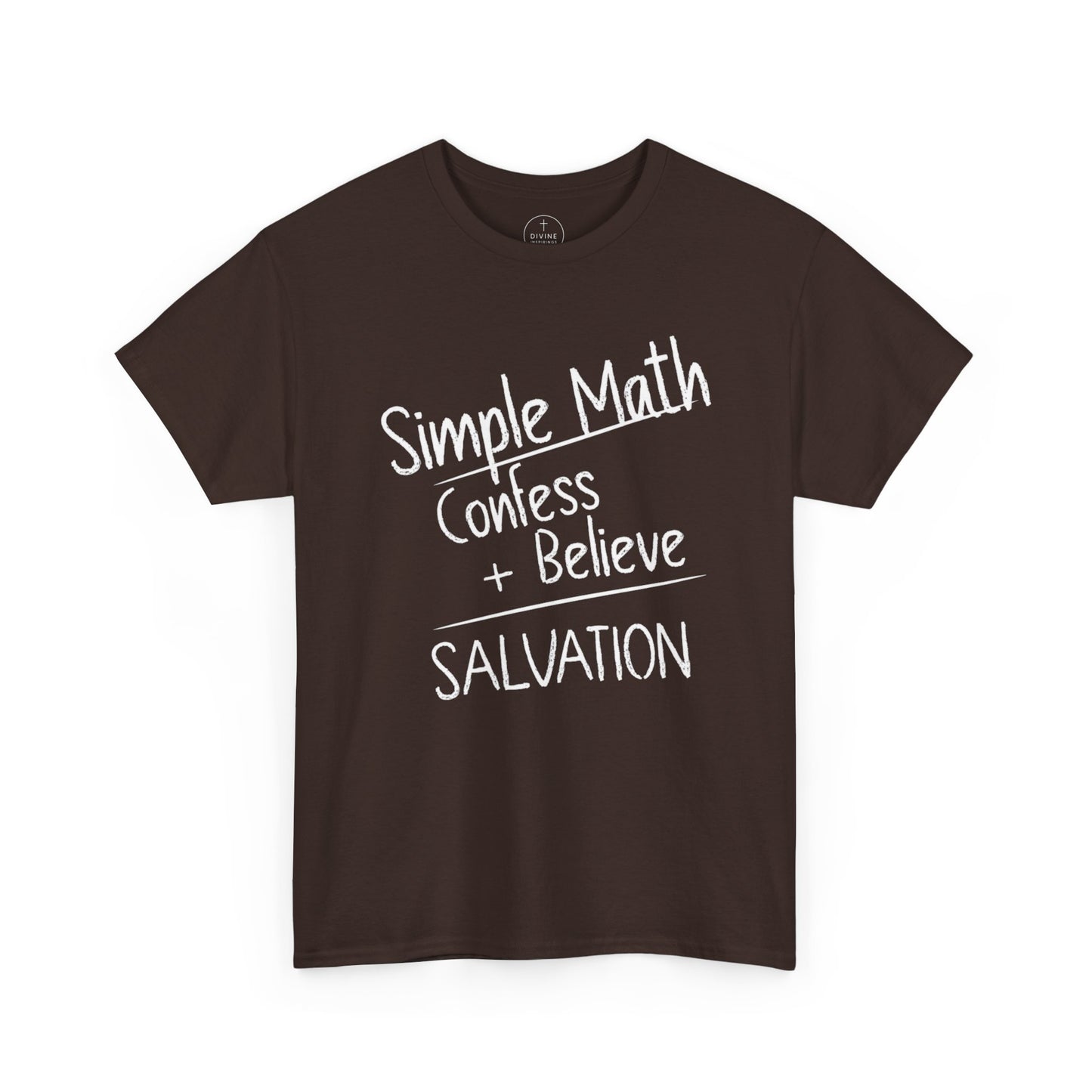 Simple Math of Salvation Men’s Christian T-Shirt (White Chalk)