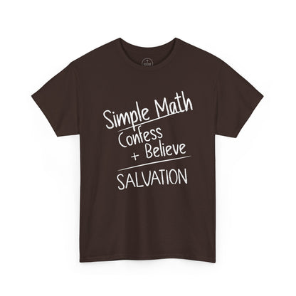 Simple Math of Salvation Men’s Christian T-Shirt (White Chalk)