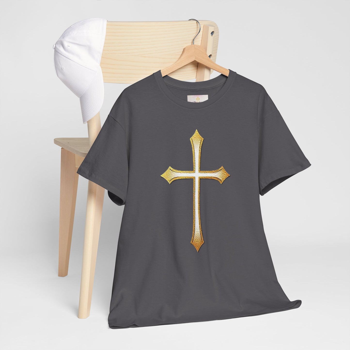 Men’s Gold Cross Tee – Christian Faith-Inspired Apparel