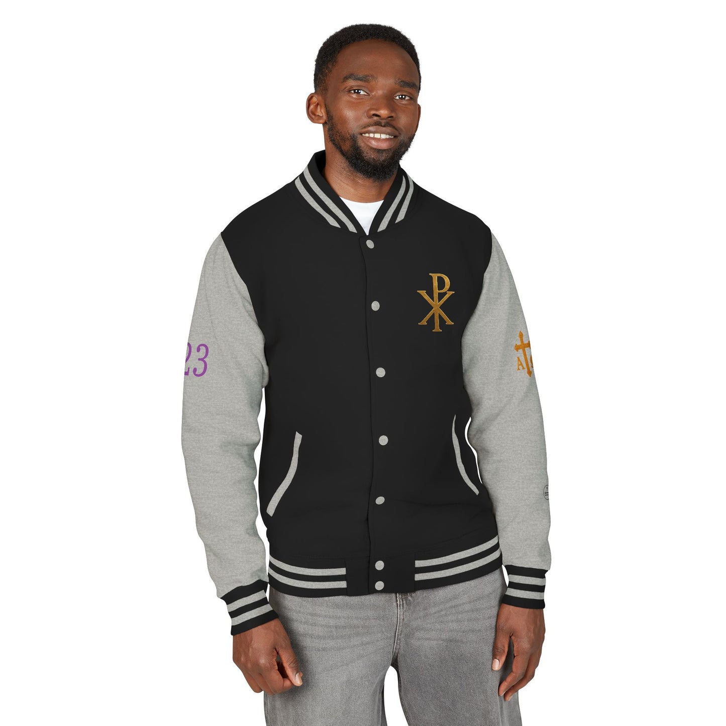 Victory in Christ Men’s Letterman Jacket – Sealed in Faith