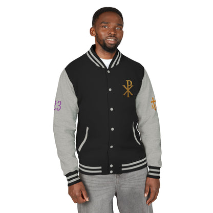 Victory in Christ Men’s Letterman Jacket – Sealed in Faith